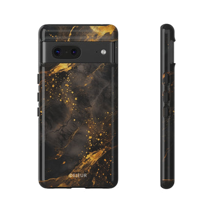 Black Gold Speckled Marble - Google Pixel Tough Case