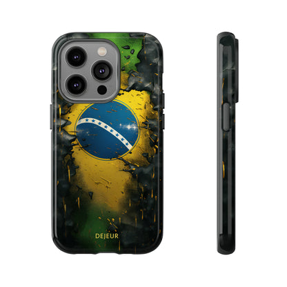 Brazil Flag Debris - iPhone Tough Case