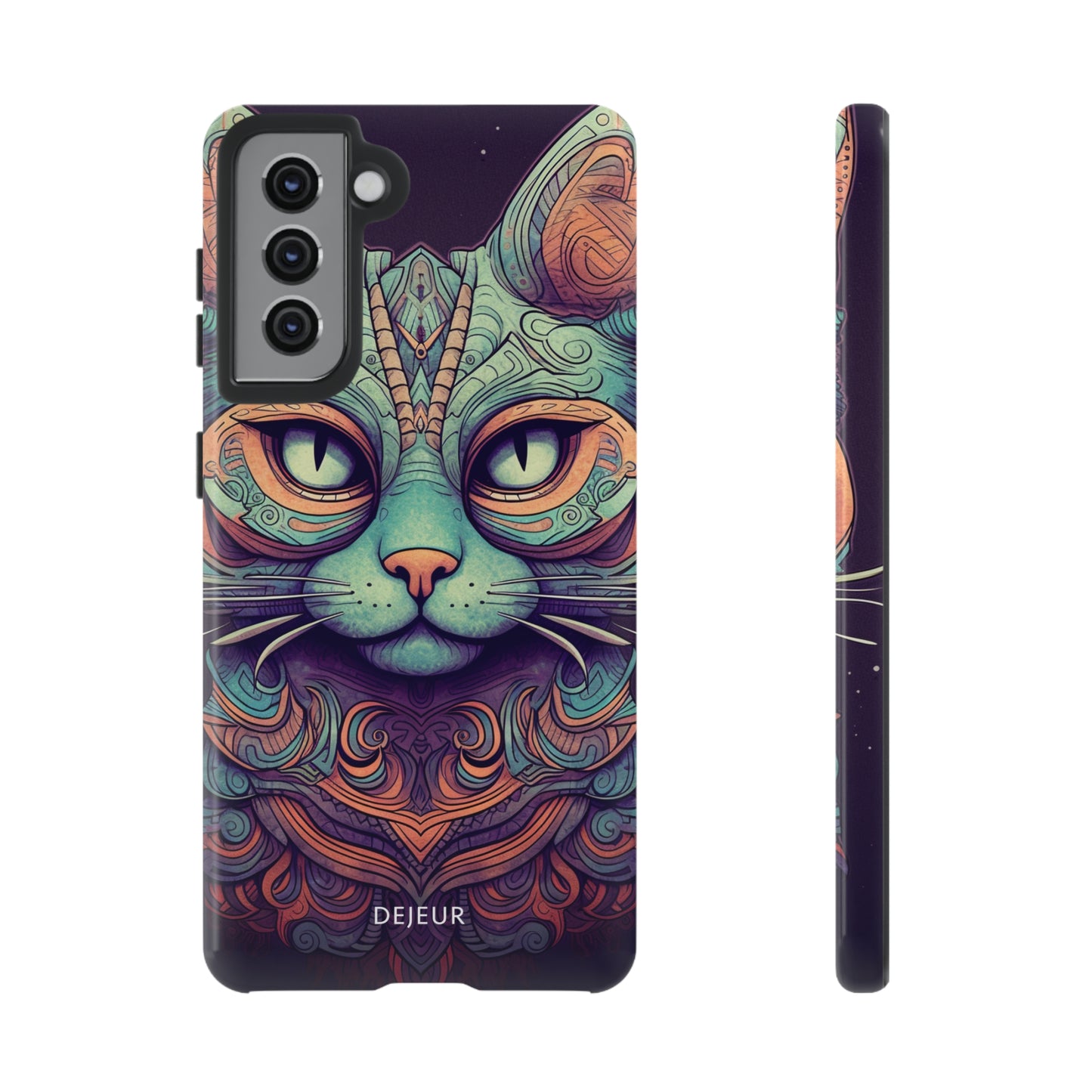 Intricate Aqua Cat - Samsung Galaxy Tough Case