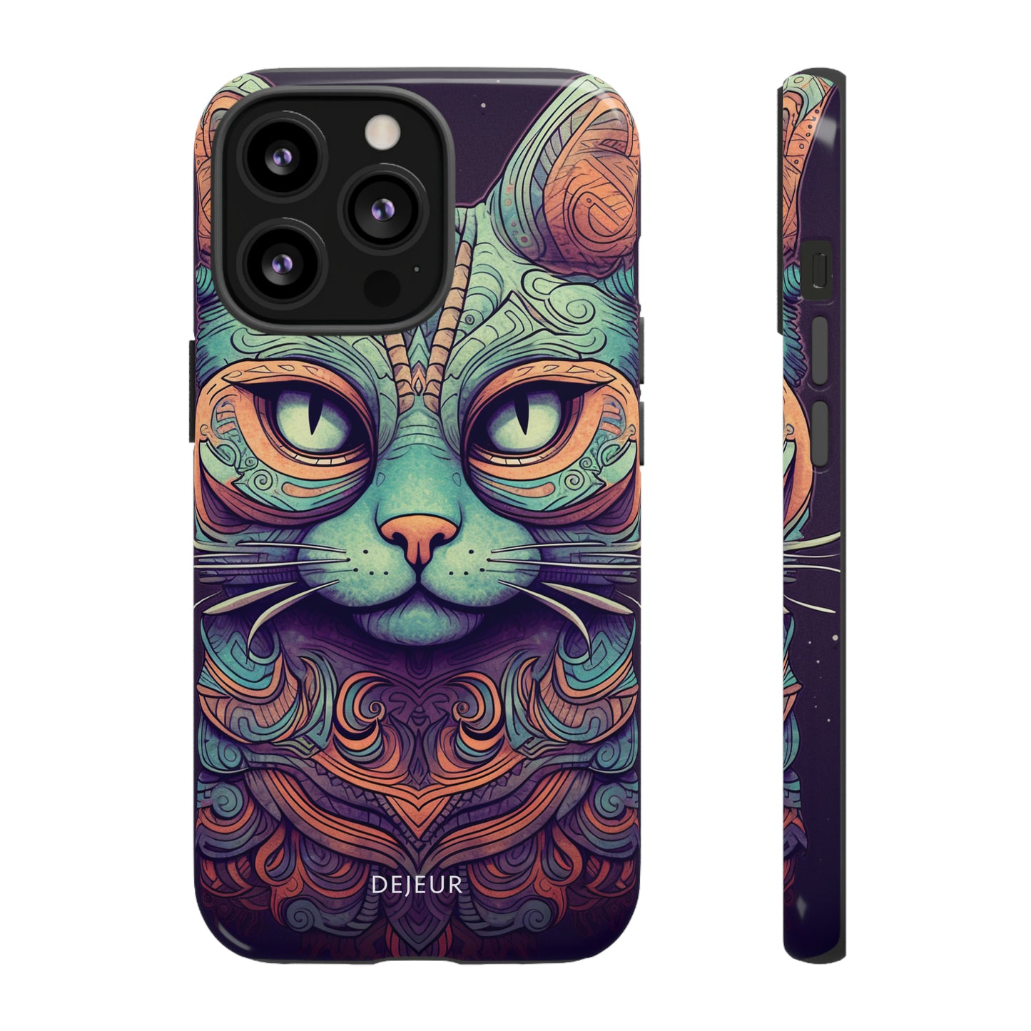 Intricate Aqua Cat - iPhone Tough Case