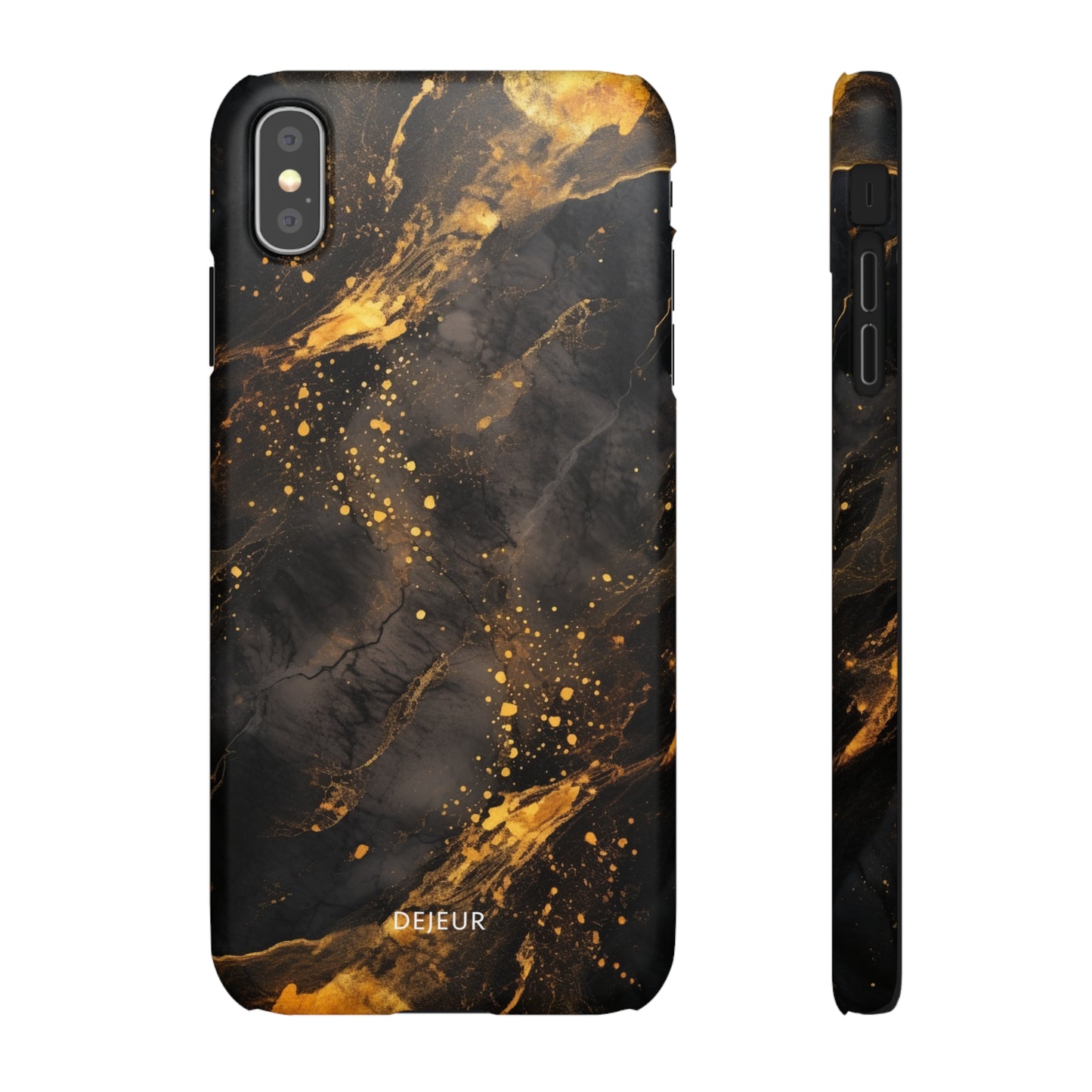 Black Gold Speckled Marble - iPhone Snap Case