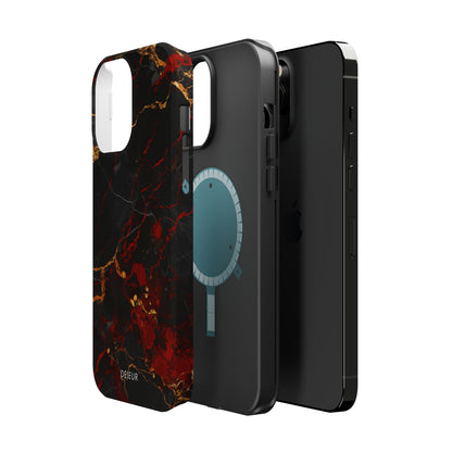 Dark Crimson Marble - iPhone MagSafe Tough Case