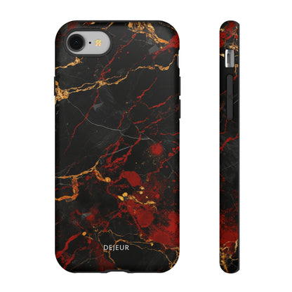 Dark Crimson Marble - iPhone Tough Case