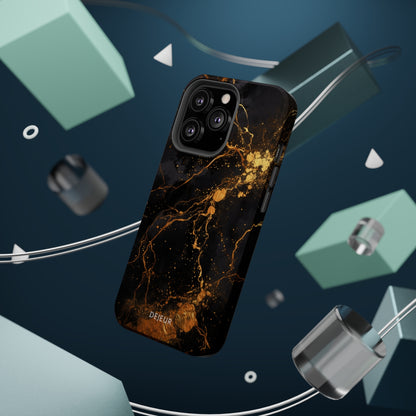 Dark Gold Amber Marble - iPhone MagSafe Tough Case