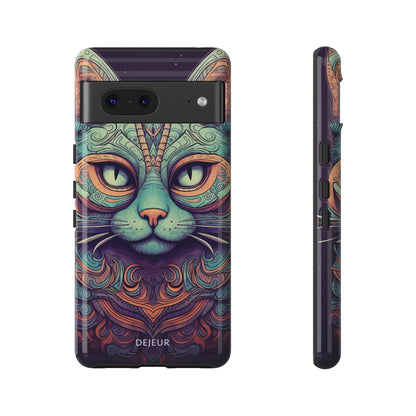 Intricate Aqua Cat - Google Pixel Tough Case