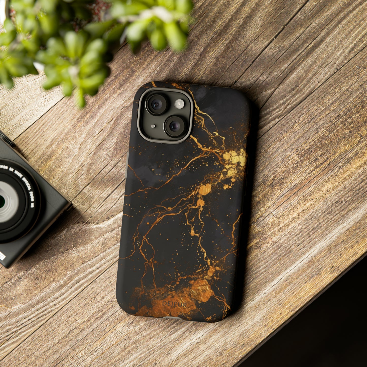 Dark Gold Amber Marble - iPhone Tough Case