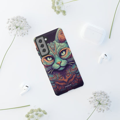 Intricate Aqua Cat - Samsung Galaxy Tough Case