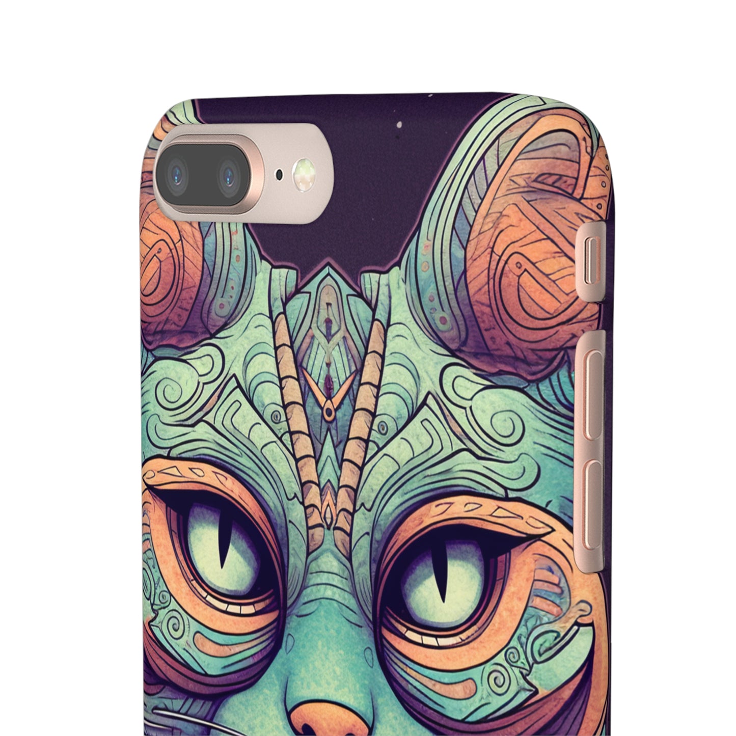 Intricate Aqua Cat - iPhone Snap Case