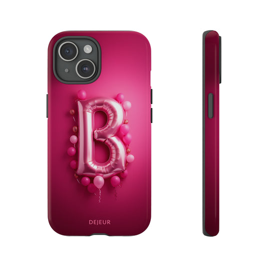 B Magenta Pink Balloons - iPhone Tough Case