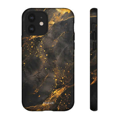 Black Gold Speckled Marble - iPhone Tough Case