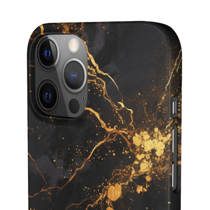 Dark Gold Amber Marble - iPhone Snap Case