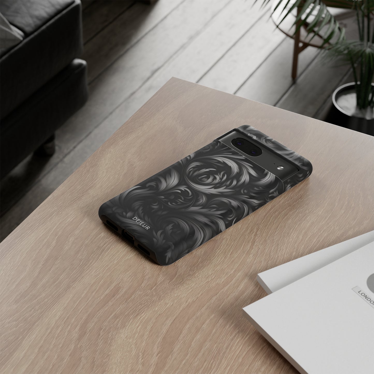 Dark Grey Floral - Google Pixel Tough Case