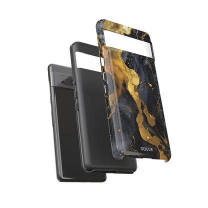 Metallic Gold Dark Marble - Google Pixel Tough Case