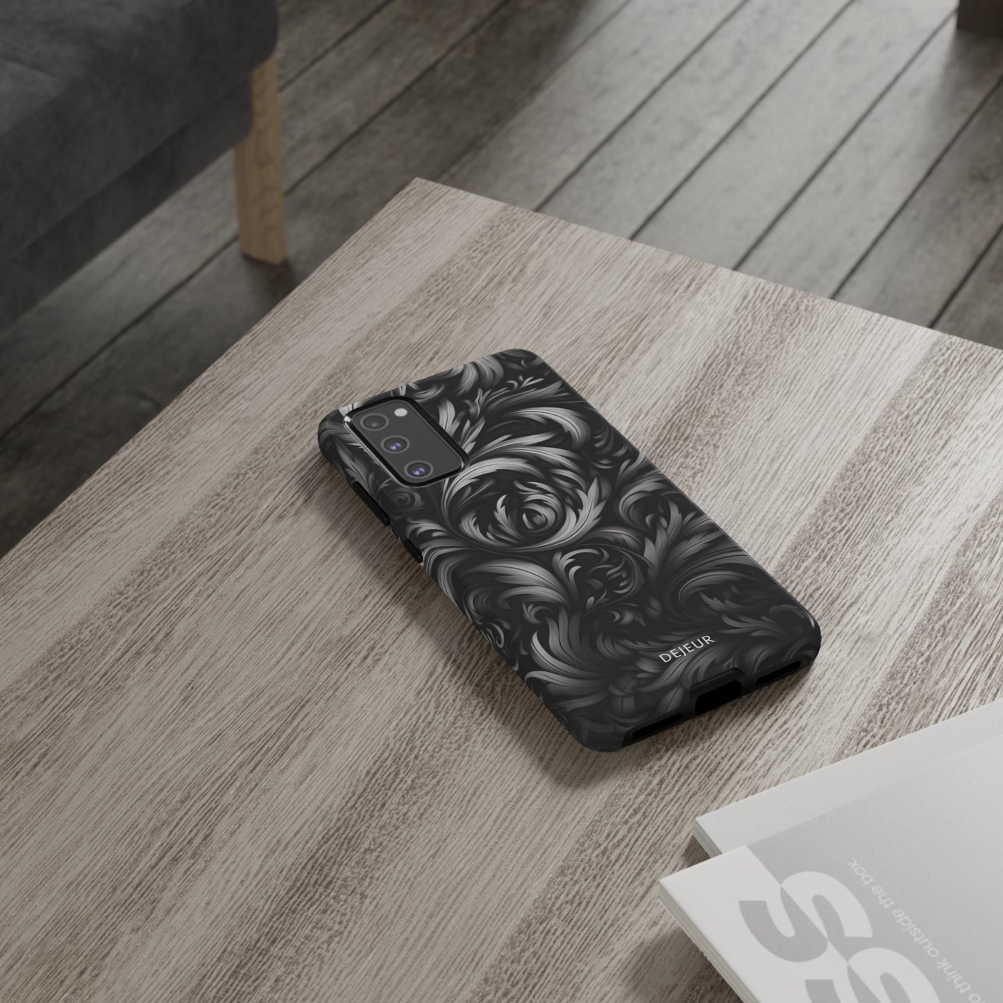 Dark Grey Floral - Samsung Galaxy Tough Case