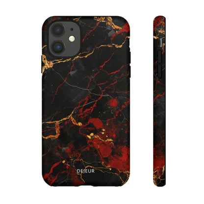 Dark Crimson Marble - iPhone Tough Case