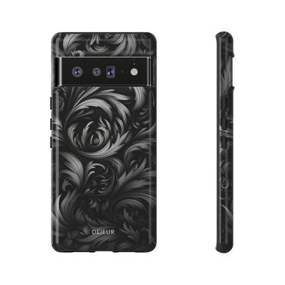 Dark Grey Floral - Google Pixel Tough Case