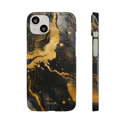 Gold & Black Marble - iPhone Snap Case