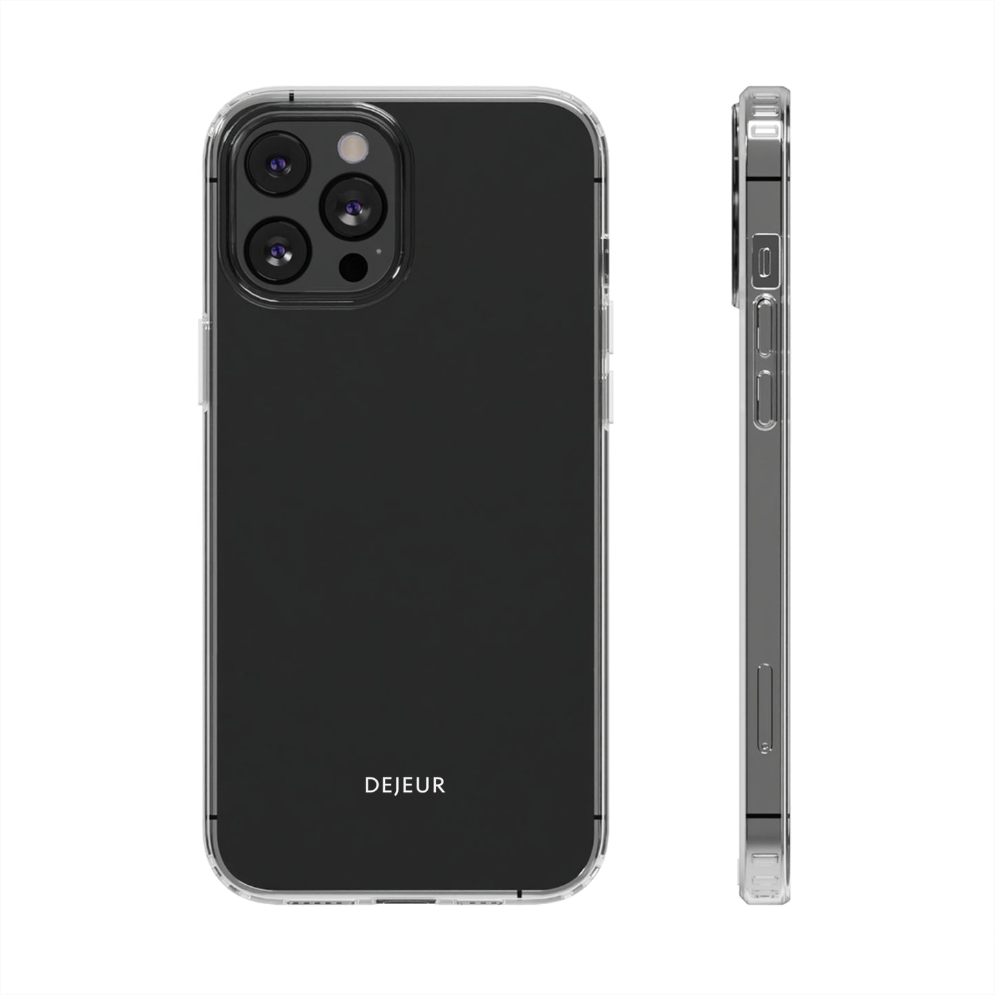 Dejeur Clear iPhone Case - White Text