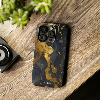 Metallic Gold Dark Marble - iPhone Tough Case