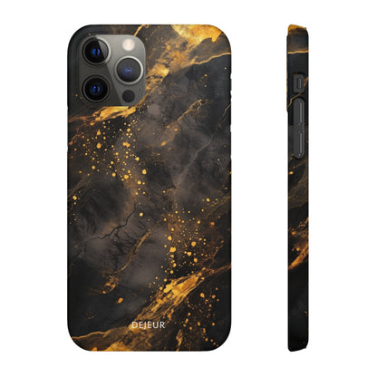 Black Gold Speckled Marble - iPhone Snap Case