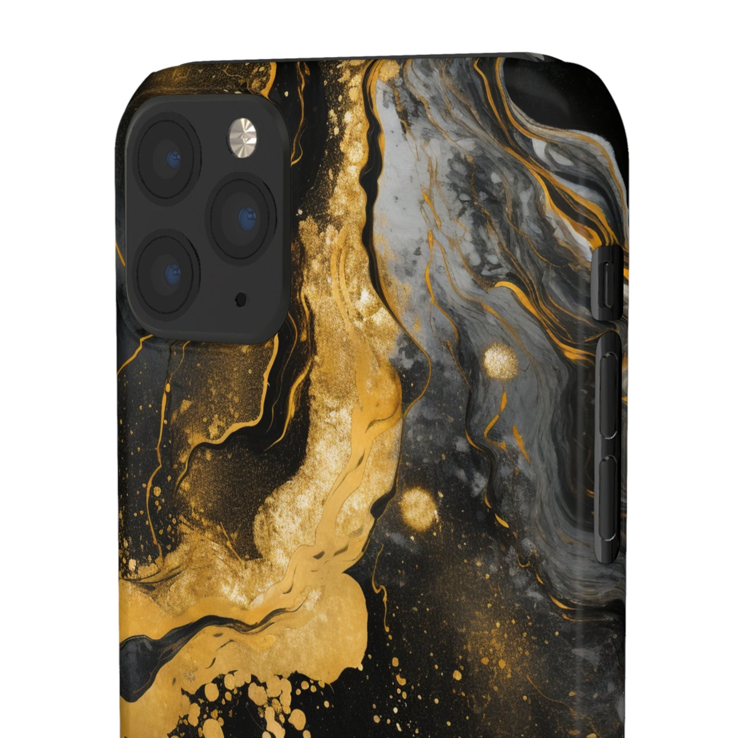 Gold & Black Marble - iPhone Snap Case