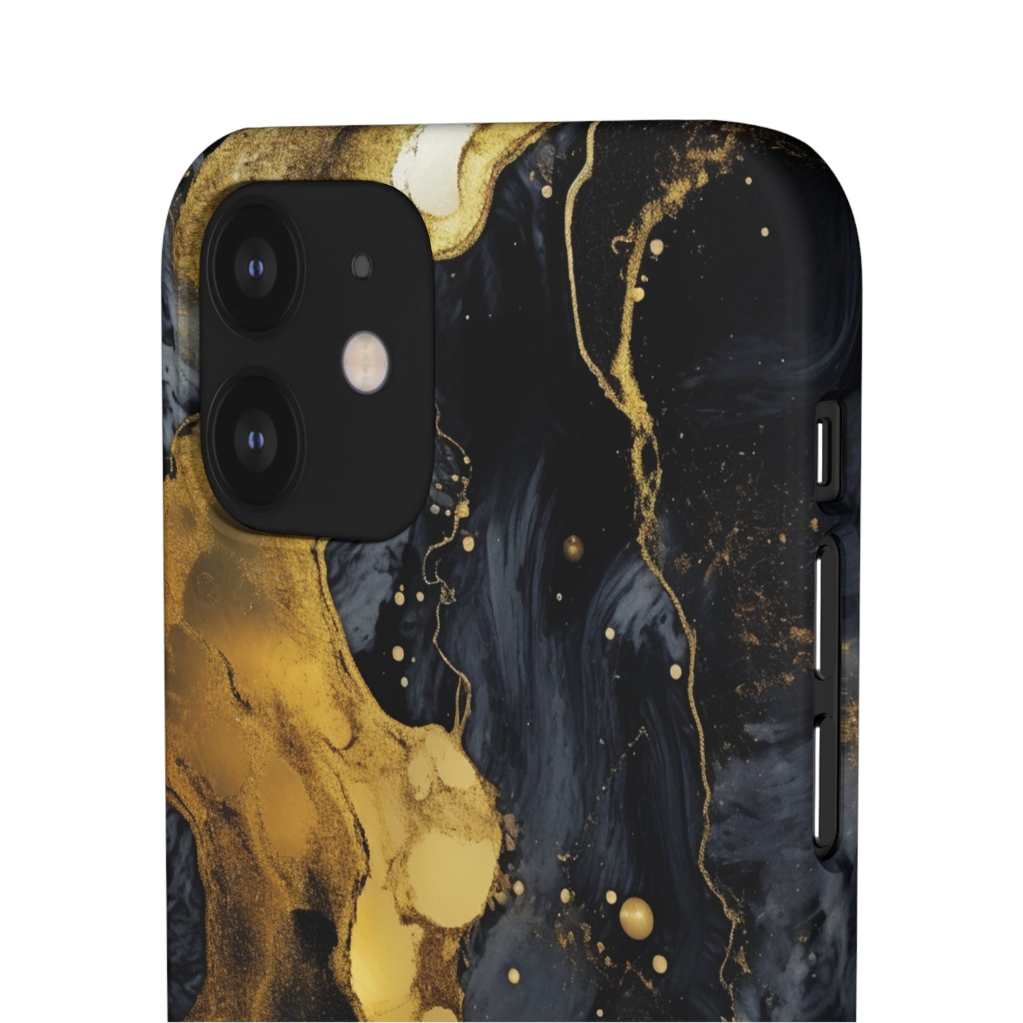 Metallic Gold Dark Marble - iPhone Snap Case