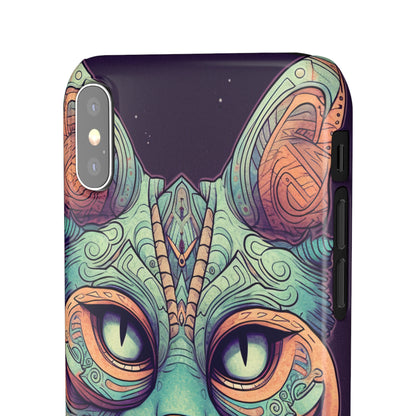 Intricate Aqua Cat - iPhone Snap Case