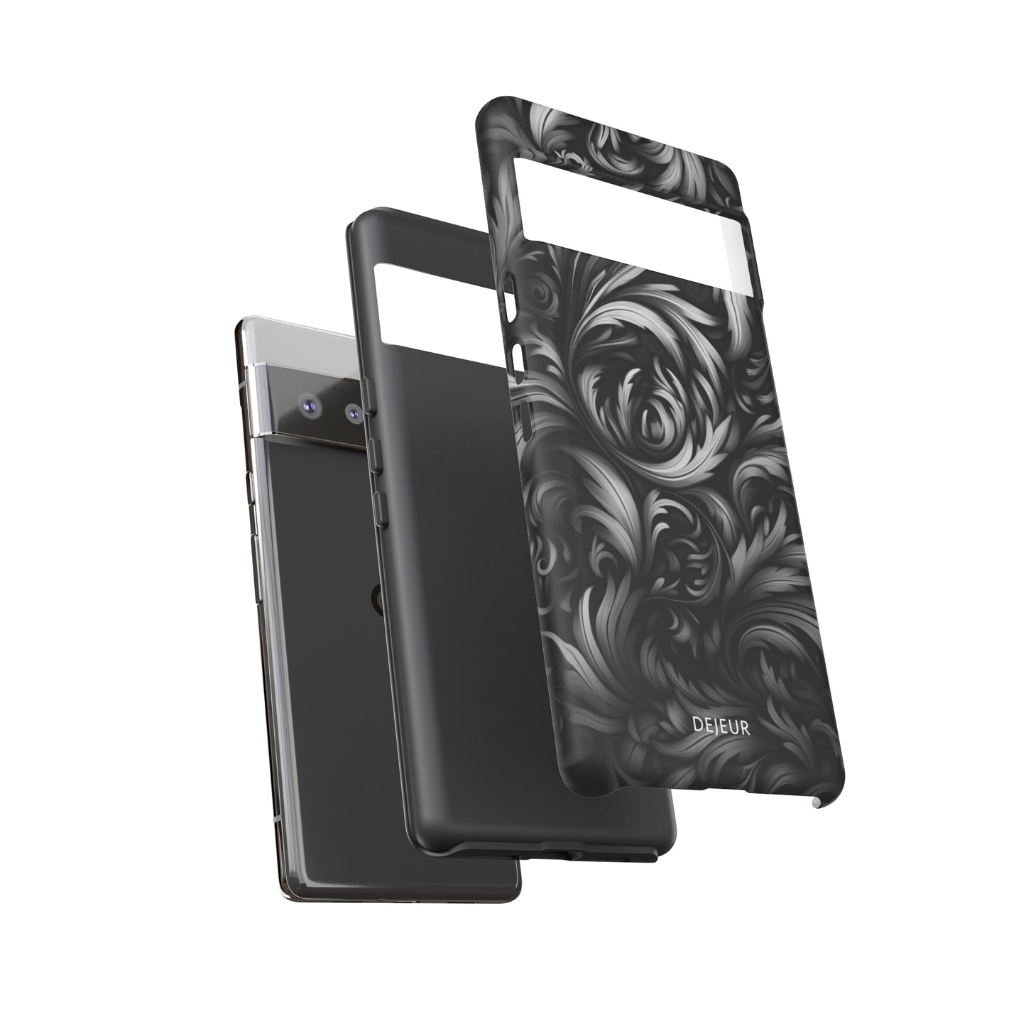 Dark Grey Floral - Google Pixel Tough Case