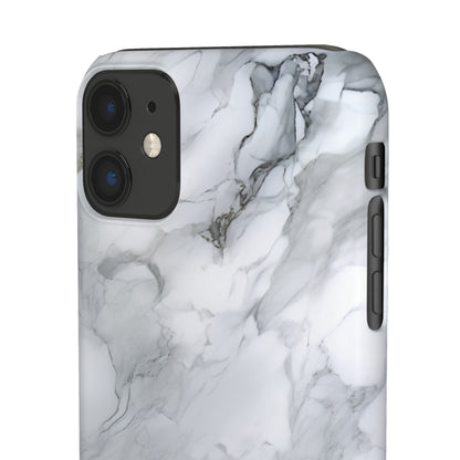 Platinum Silver Marble - iPhone Snap Case