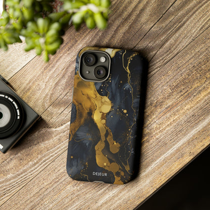 Metallic Gold Dark Marble - iPhone Tough Case