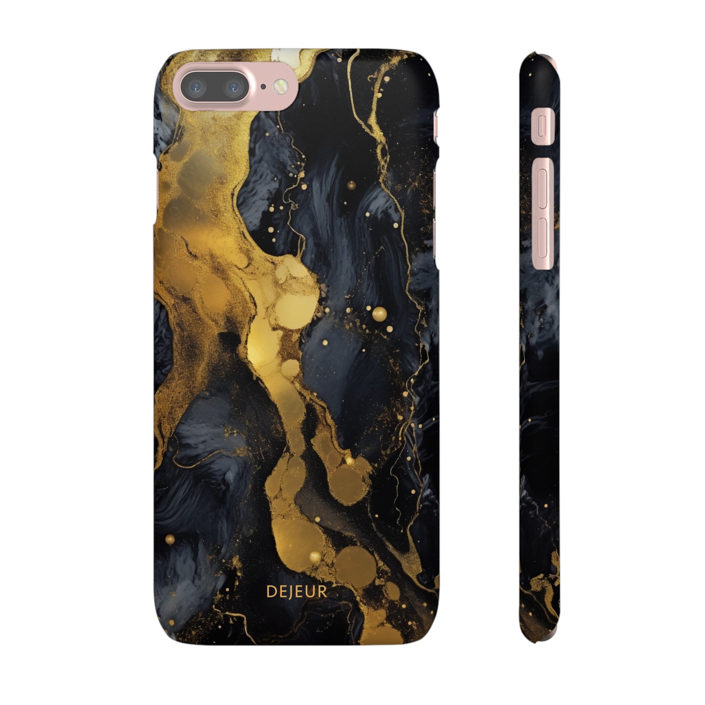 Metallic Gold Dark Marble - iPhone Snap Case