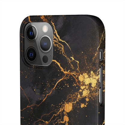 Dark Gold Amber Marble - iPhone Snap Case