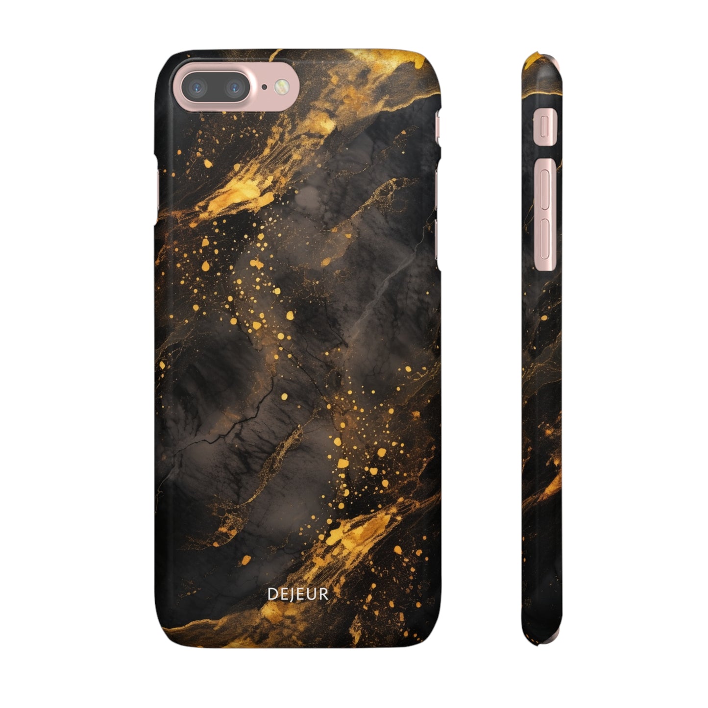 Black Gold Speckled Marble - iPhone Snap Case