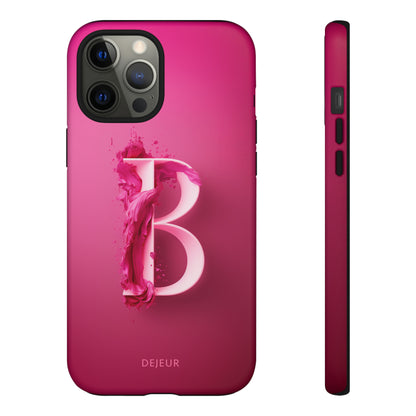 B Hot Pink Splash - iPhone Tough Case