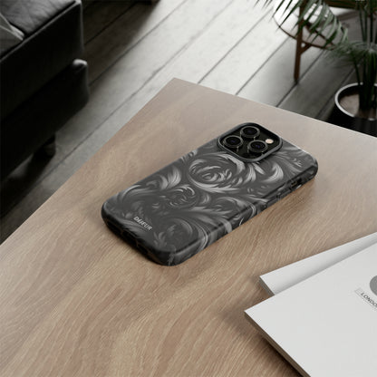 Dark Grey Floral - iPhone Tough Case