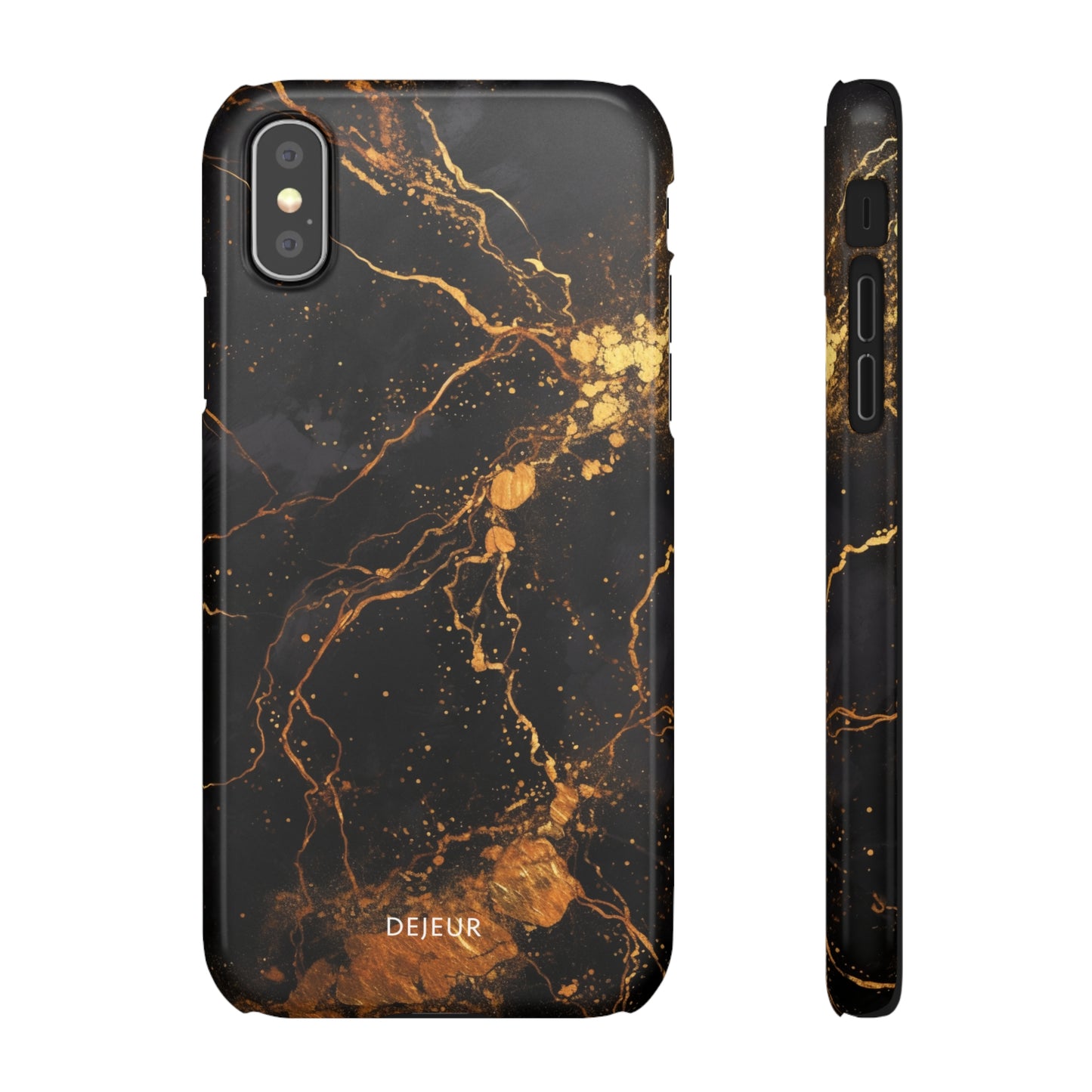 Dark Gold Amber Marble - iPhone Snap Case