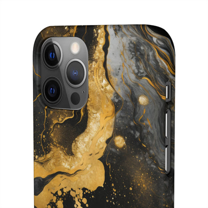 Gold & Black Marble - iPhone Snap Case