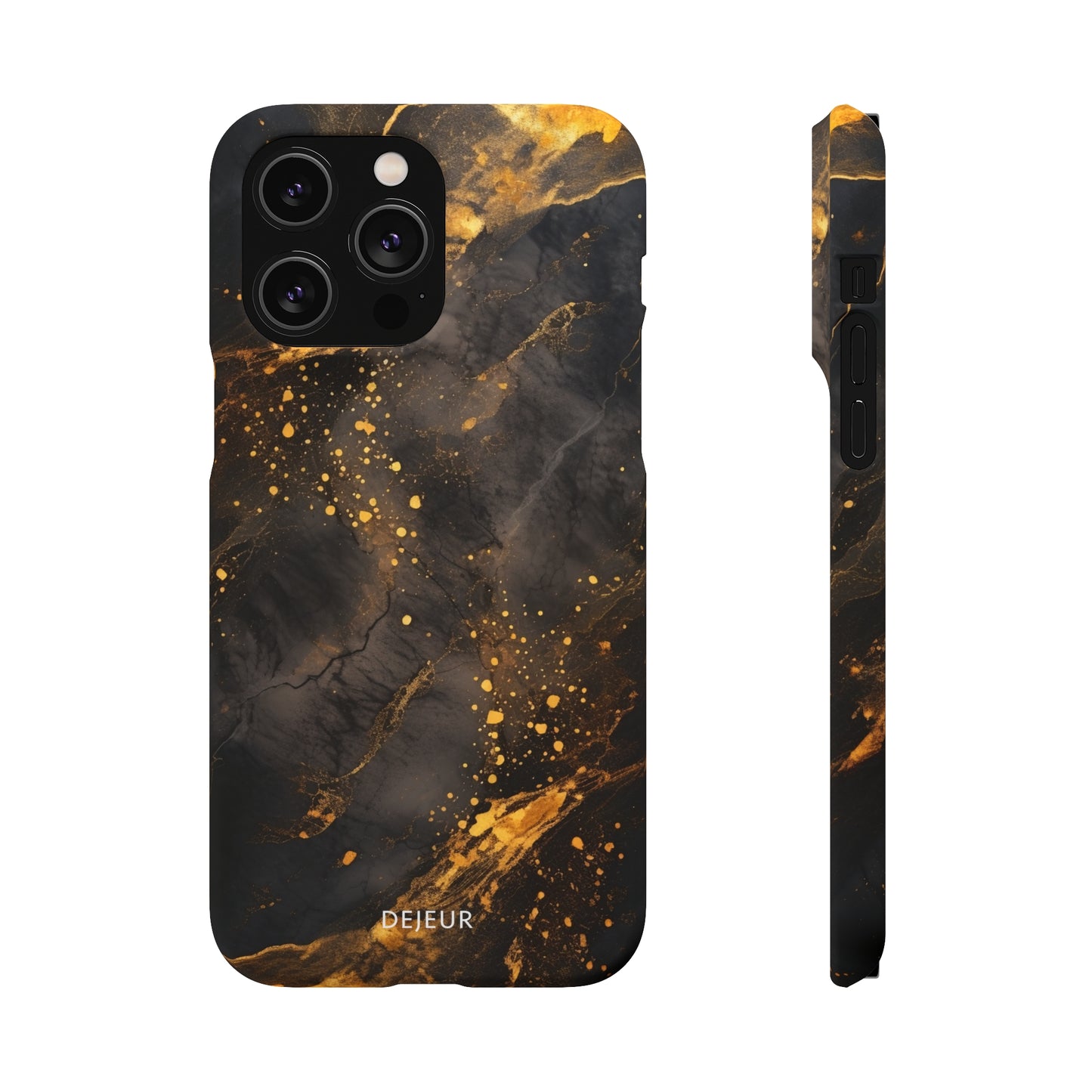 Black Gold Speckled Marble - iPhone Snap Case