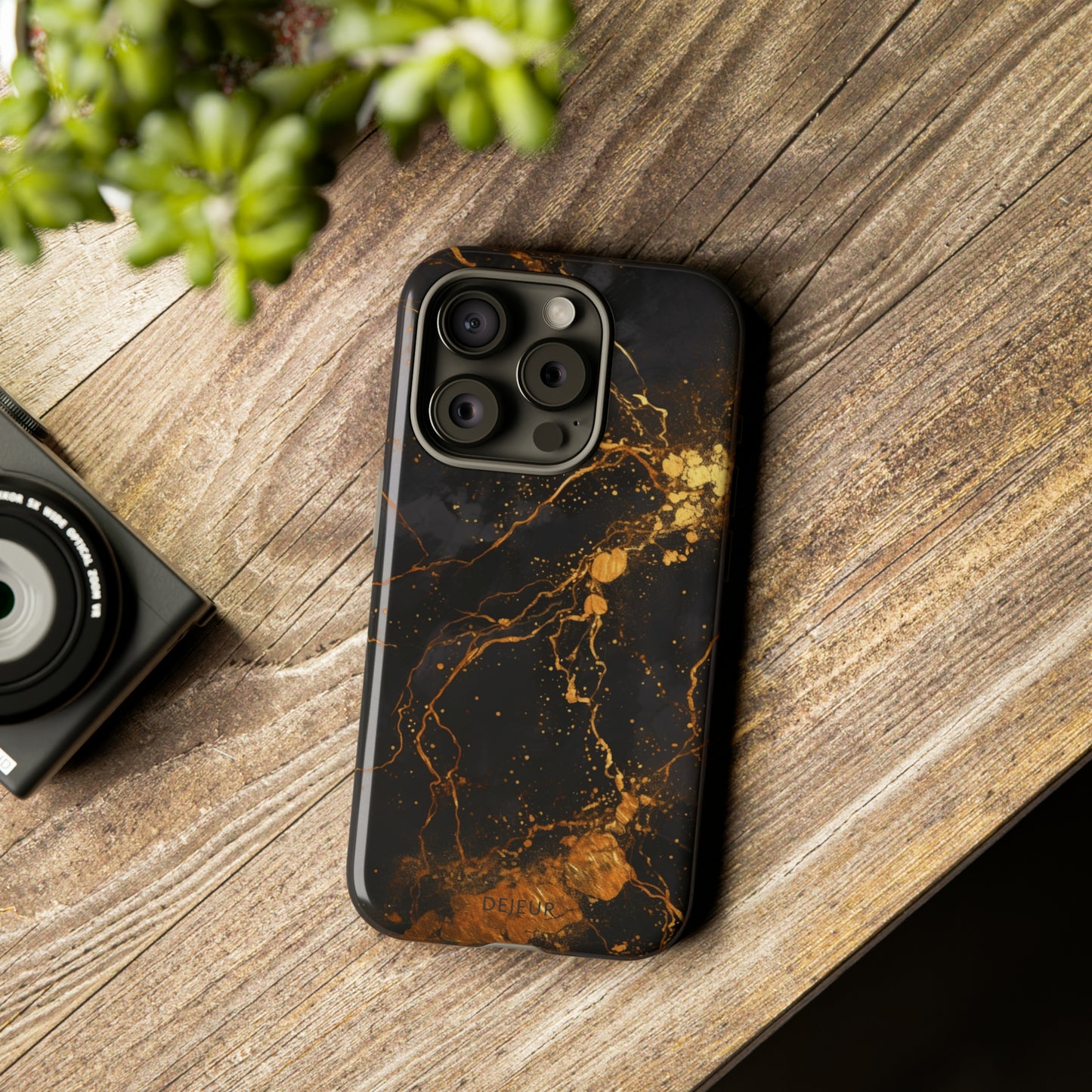 Dark Gold Amber Marble - iPhone Tough Case