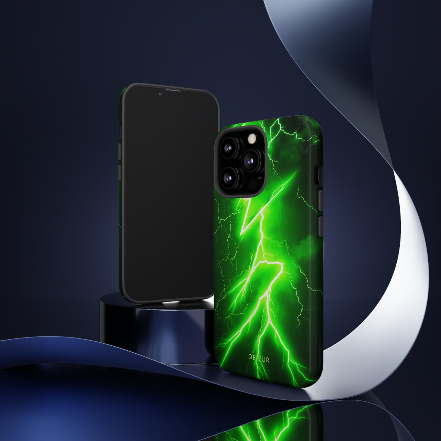 Neon Green Lightning - iPhone Tough Case