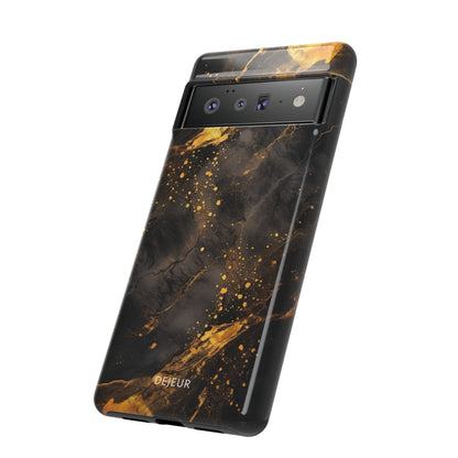 Black Gold Speckled Marble - Google Pixel Tough Case