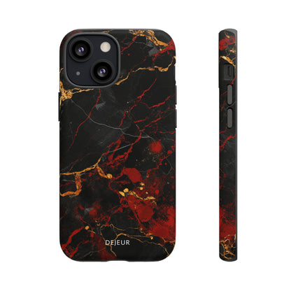 Dark Crimson Marble - iPhone Tough Case