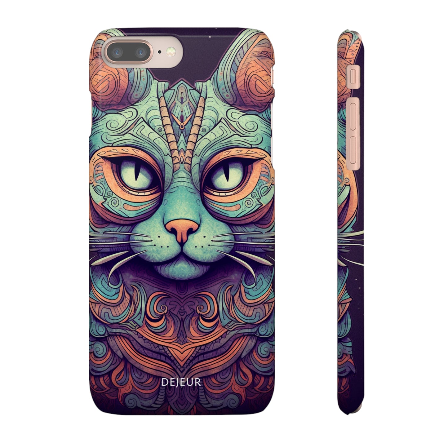 Intricate Aqua Cat - iPhone Snap Case