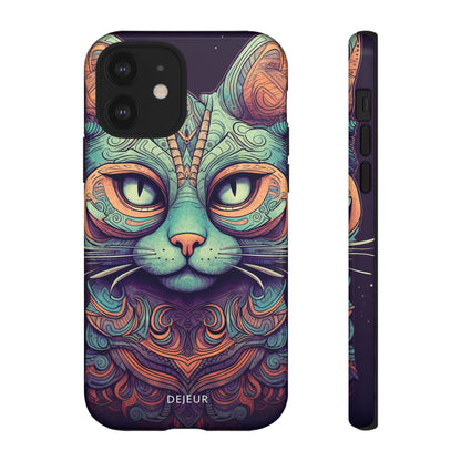 Intricate Aqua Cat - iPhone Tough Case