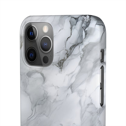 Platinum Silver Marble - iPhone Snap Case