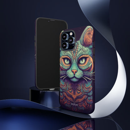 Intricate Aqua Cat - iPhone Tough Case