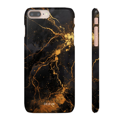 Dark Gold Amber Marble - iPhone Snap Case