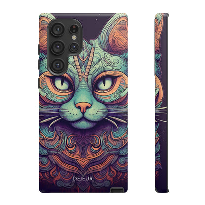 Intricate Aqua Cat - Samsung Galaxy Tough Case