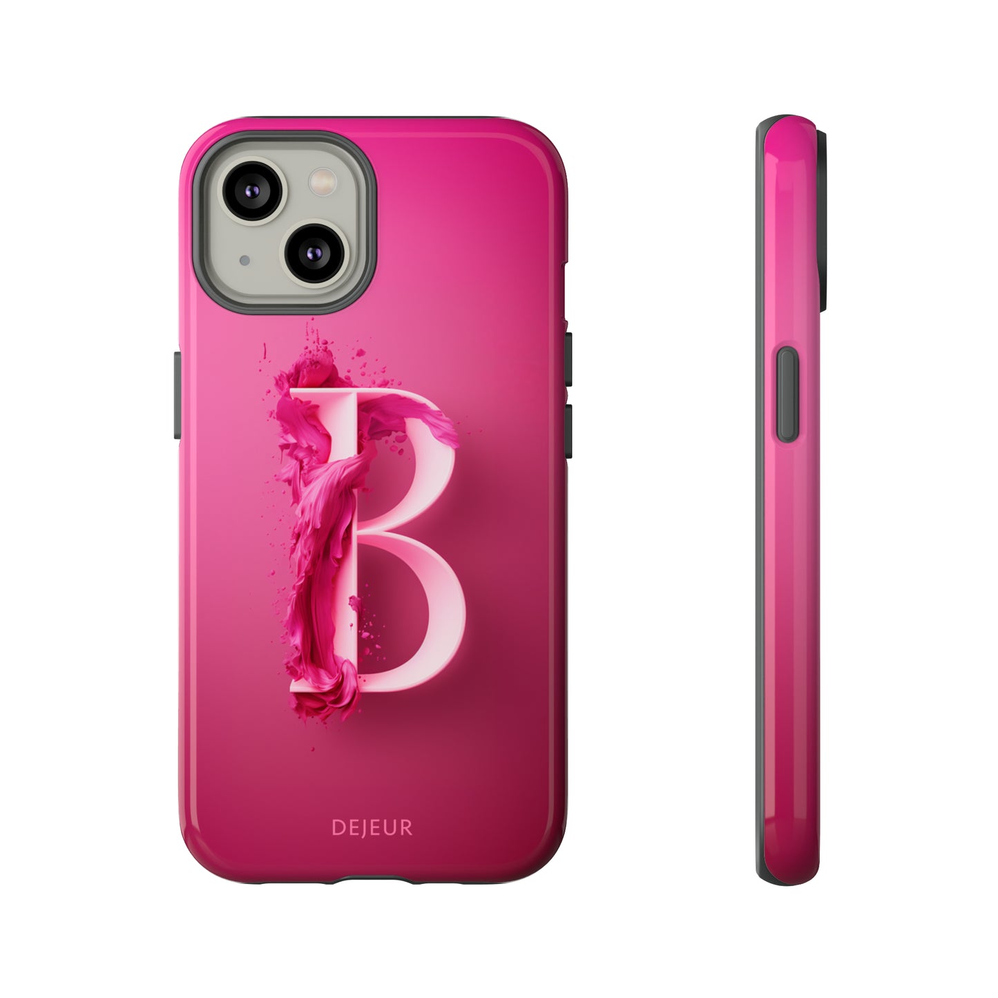 B Hot Pink Splash - iPhone Tough Case