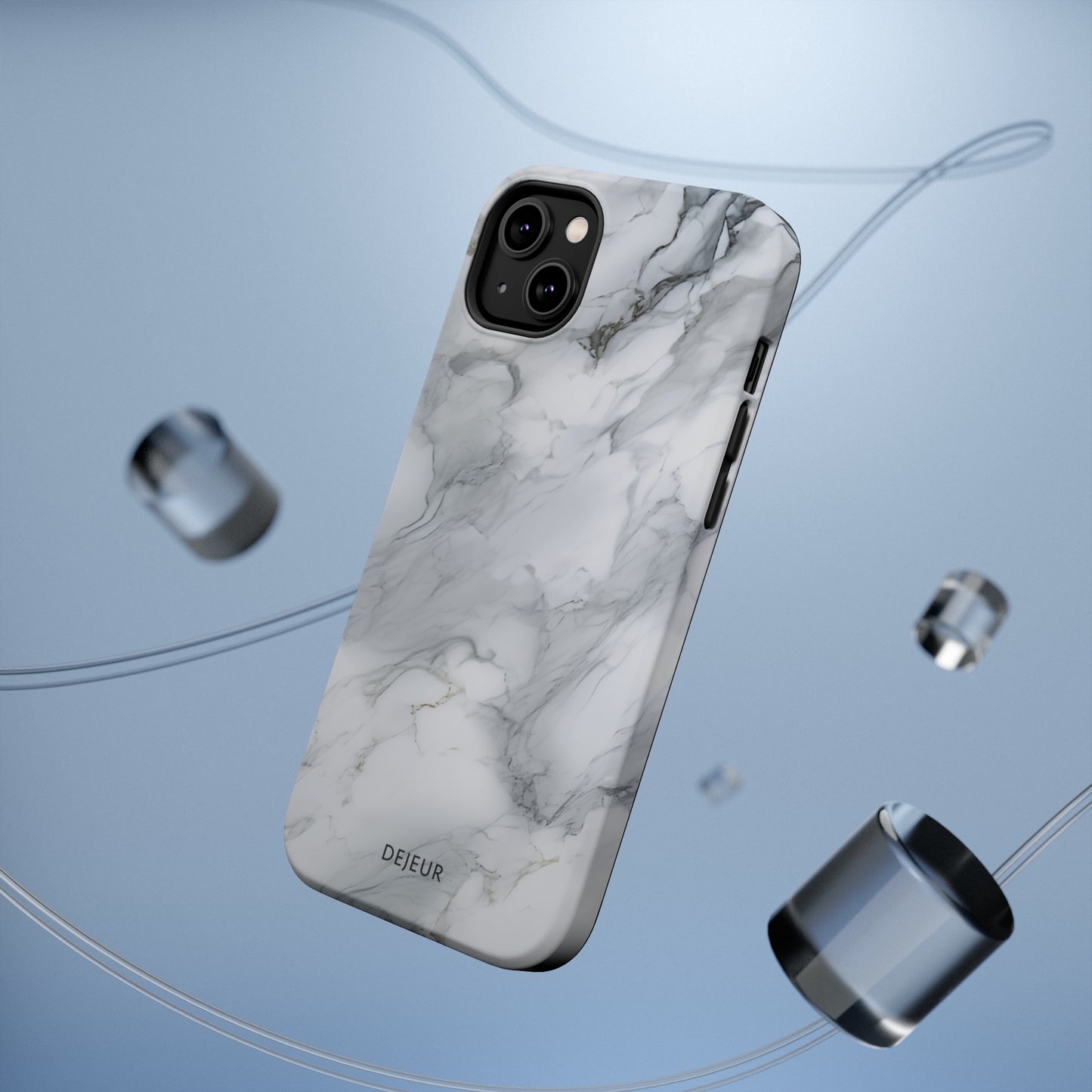 Platinum Silver Marble - iPhone MagSafe Tough Case